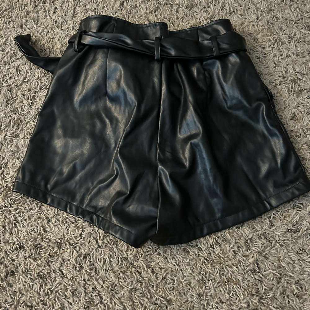 SHEIN fake leather shorts